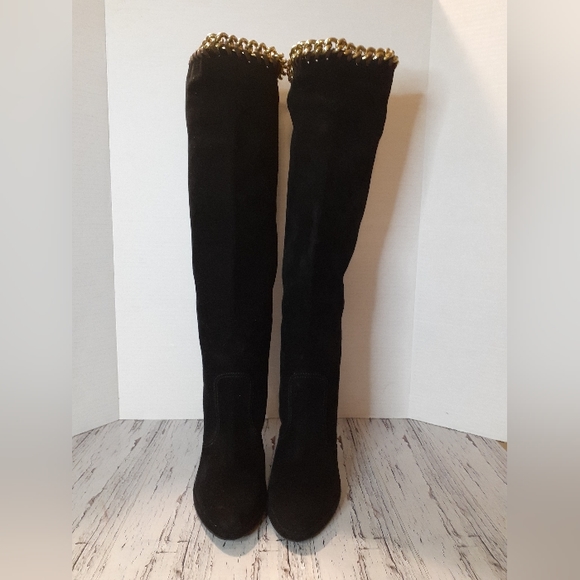 Sergio Rossi Chain Suede Boots - Picture 5 of 11